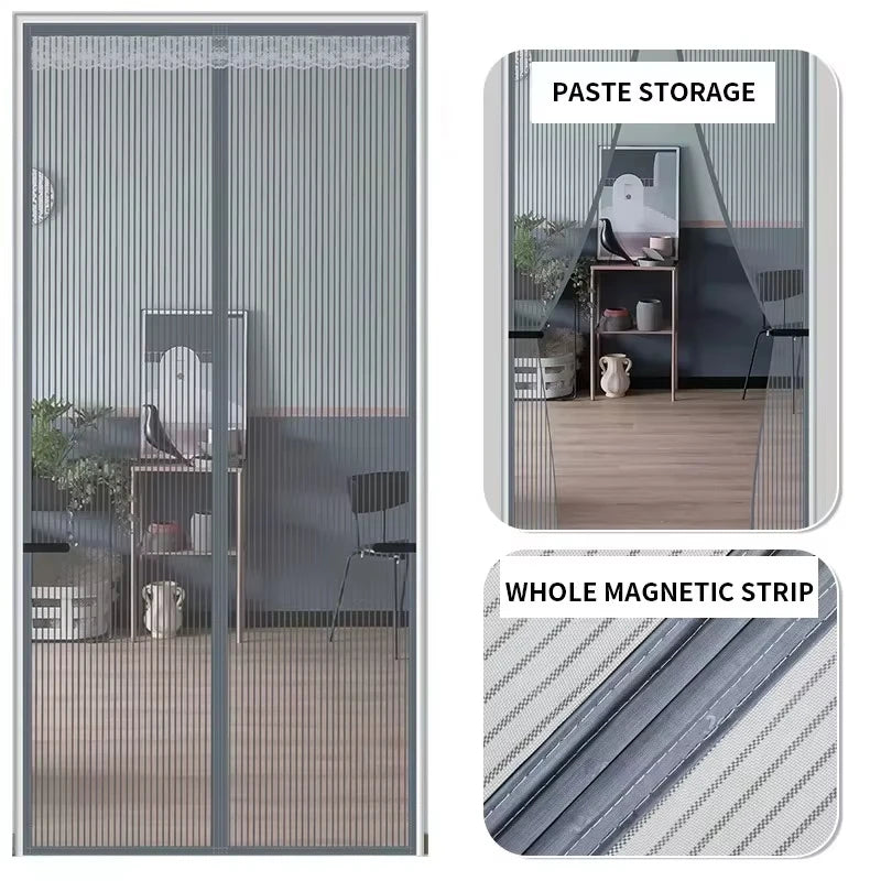 Premium Quality Mosquito Magic Mesh Door Curtain – Hard Box Pack (Black)