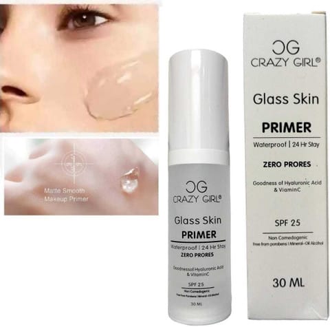 Crazy Girl Glass Skin Primer – Pore-Blurring, Hydrating & Illuminating Primer (30ml)