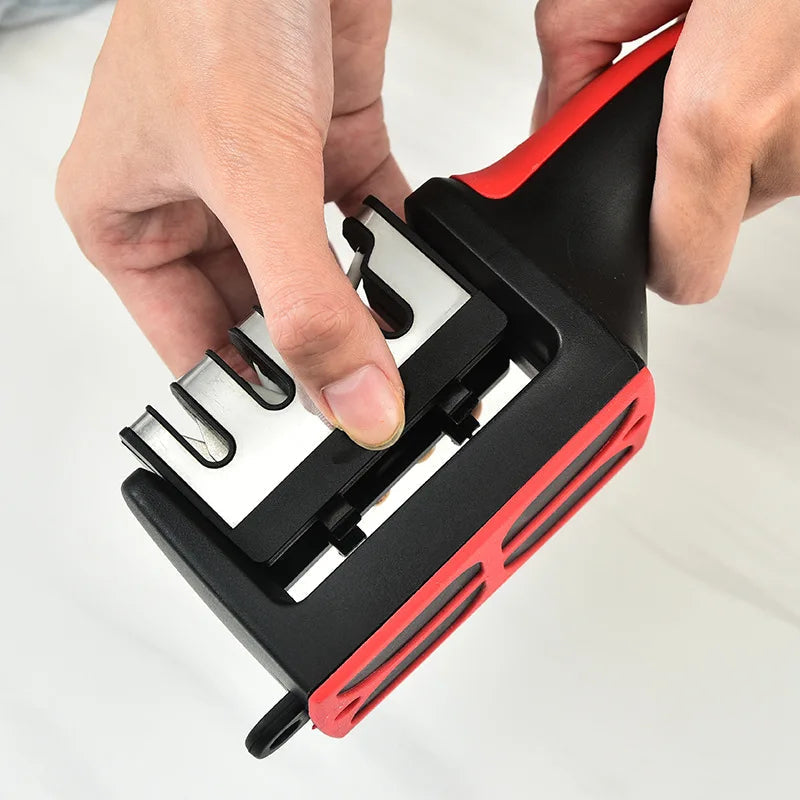 3-in-1 Knife Sharpener | 3-Stage Diamond Coated Kitchen Sharpener