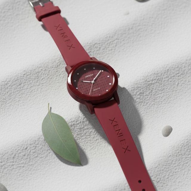 Ladies Waterproof Watch – Elegant Round Dial with Soft Strap | Stylish Women’s Wrist Watch