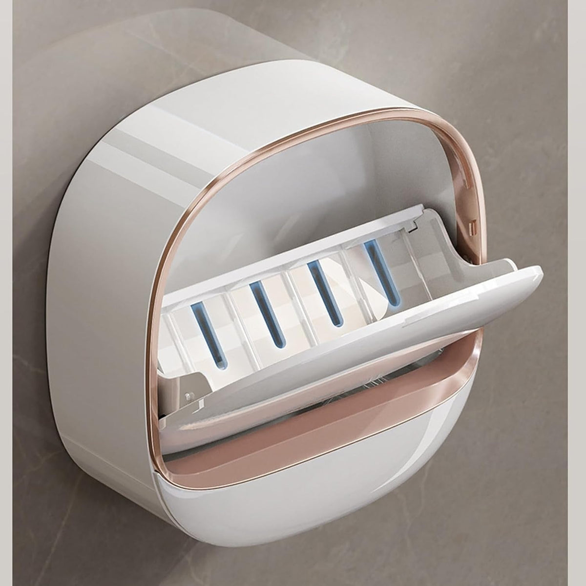 Luxury Soap Holder with Drain Tray – Wall Mounted Soap Case Box (Random Color)