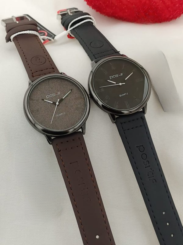 Positif Leather Strap Watch for Women – Elegant Quartz Wristwatch (Random Color, Without Box)